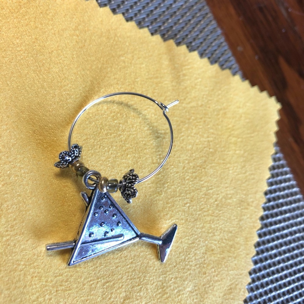 NWT, Handmade by A Charmed Life. Silver Martini Charm